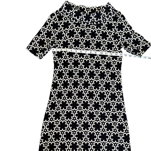 ANN TAYLOR Petite Mod Flower Sweater Dress Mock Neck Short Sleeve XSP - Picture 4 of 9